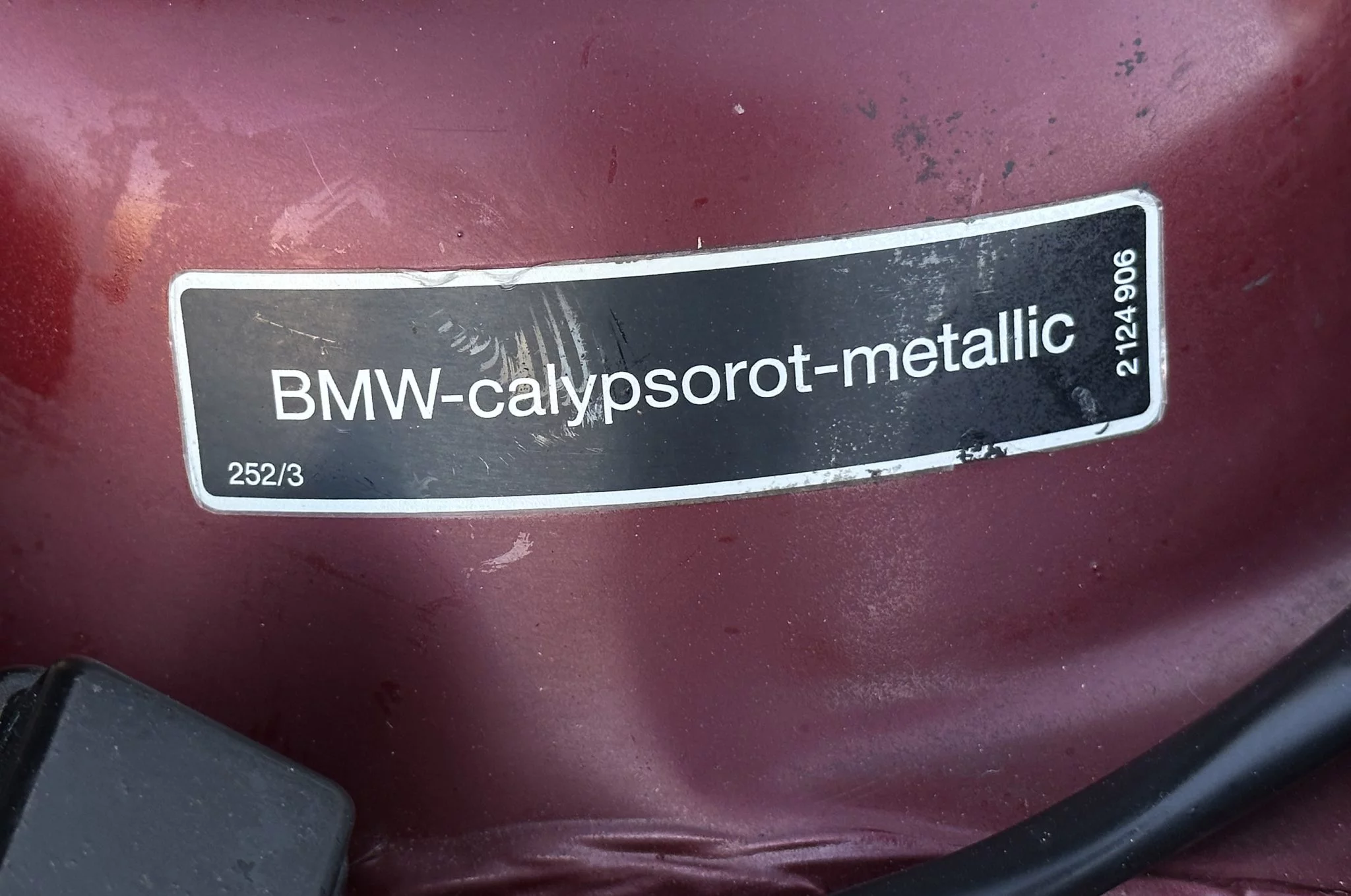 Paint code sticker