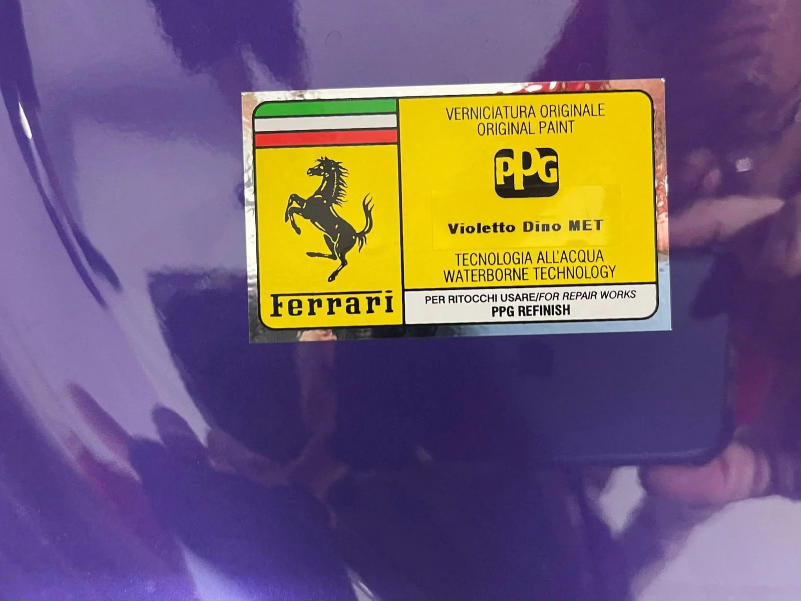 Paint code sticker