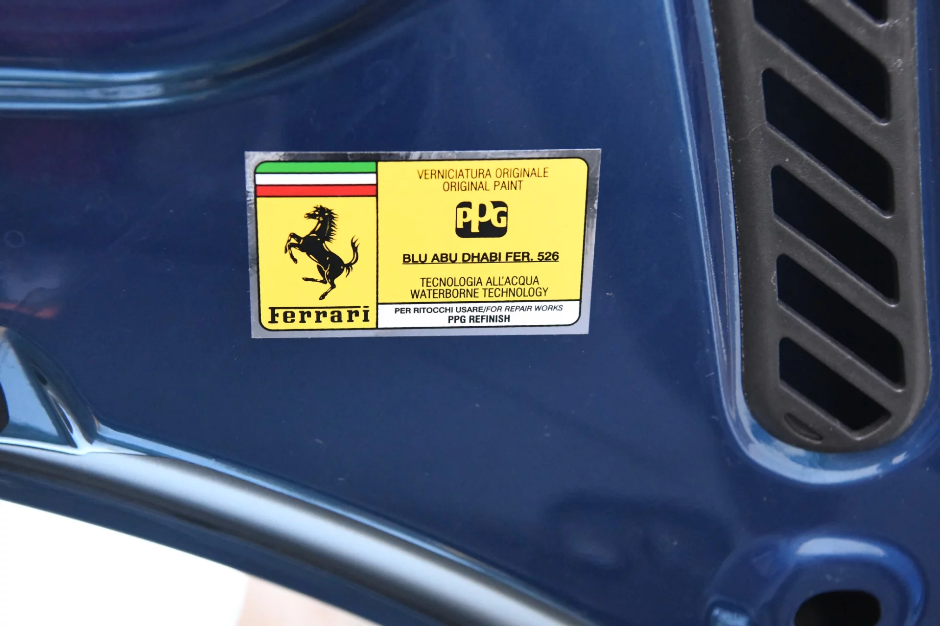 Paint code sticker