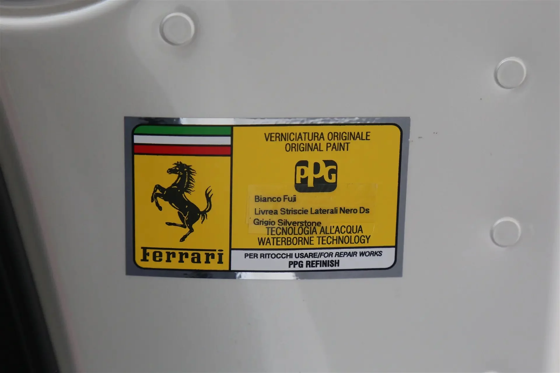 Paint code sticker
