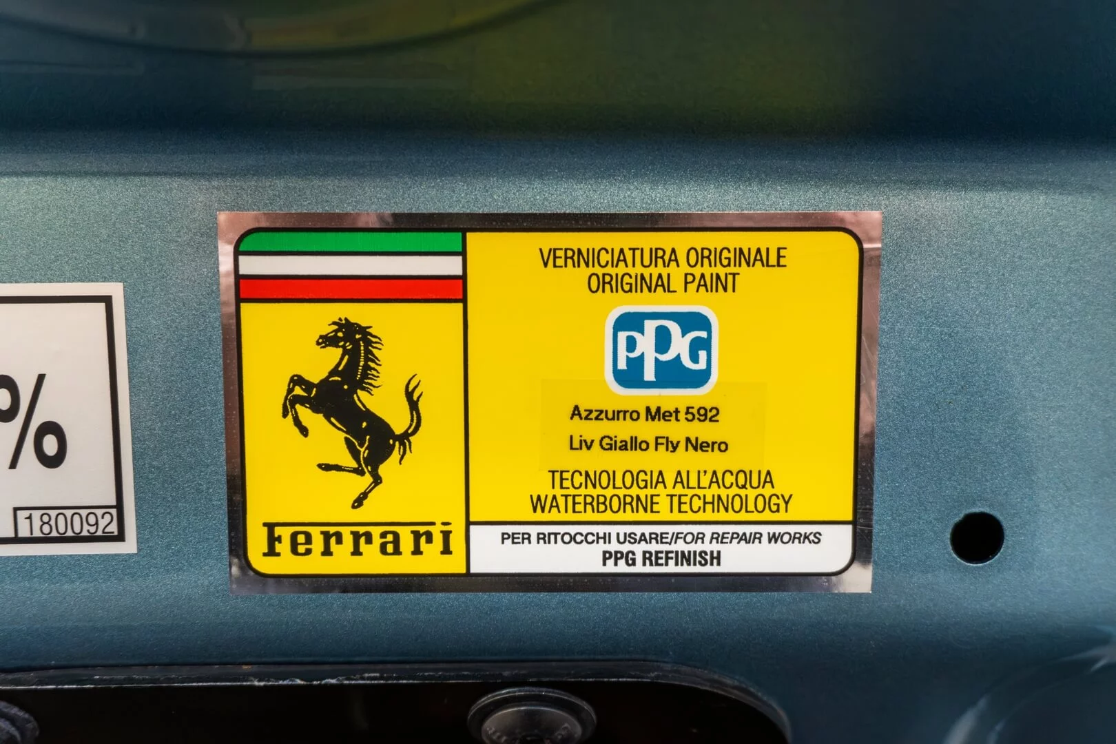 Paint code sticker