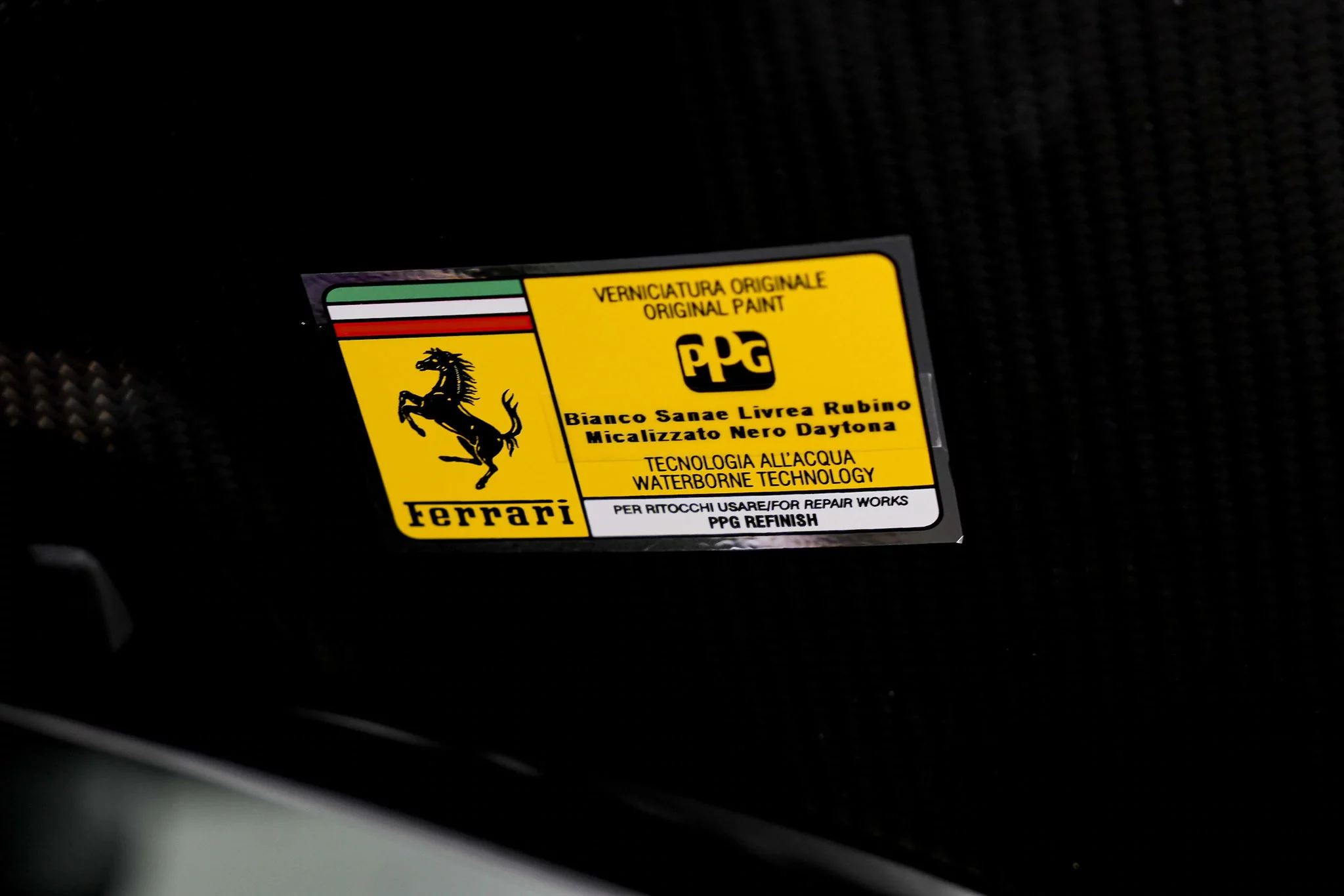 Paint code sticker