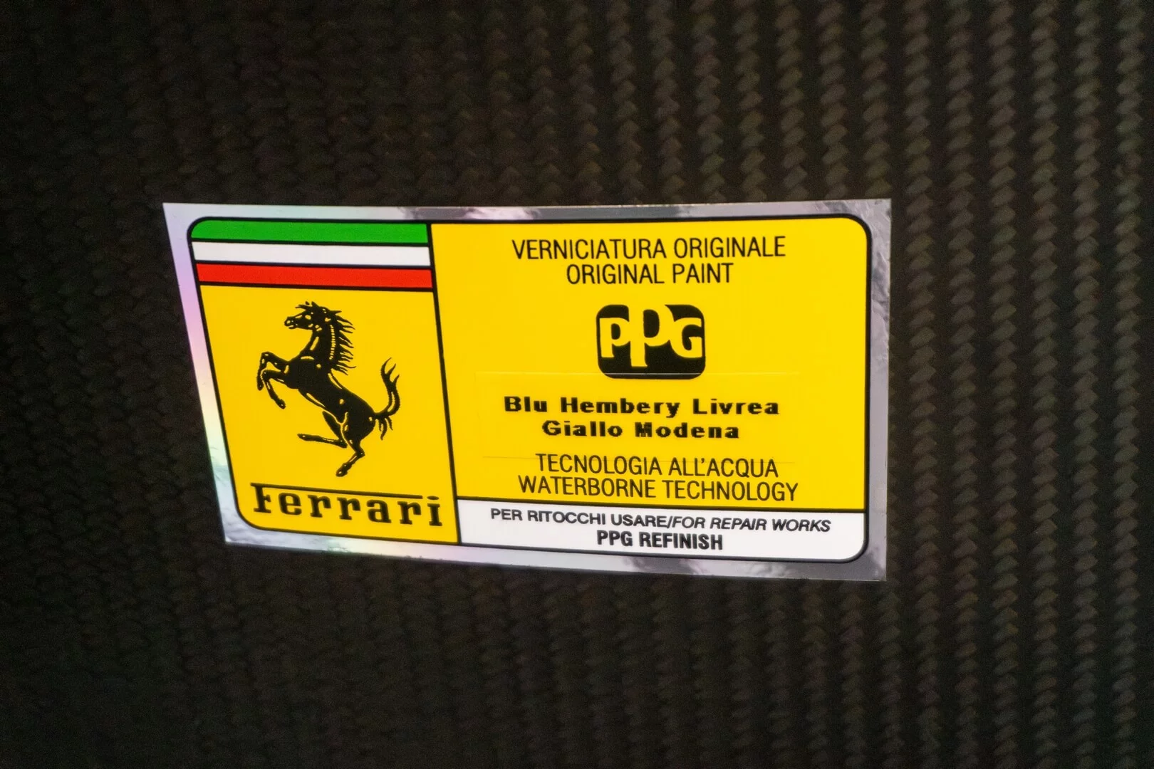 Paint code sticker