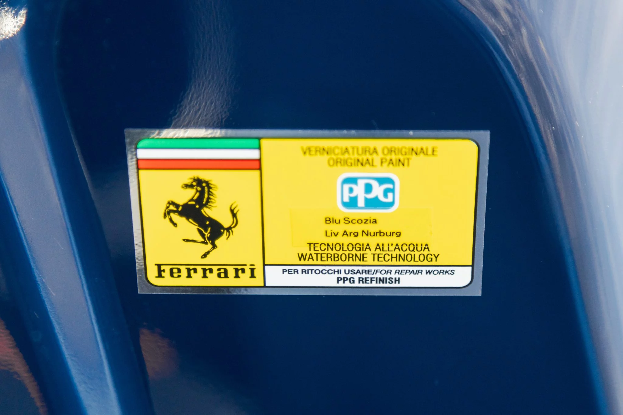 Paint code sticker