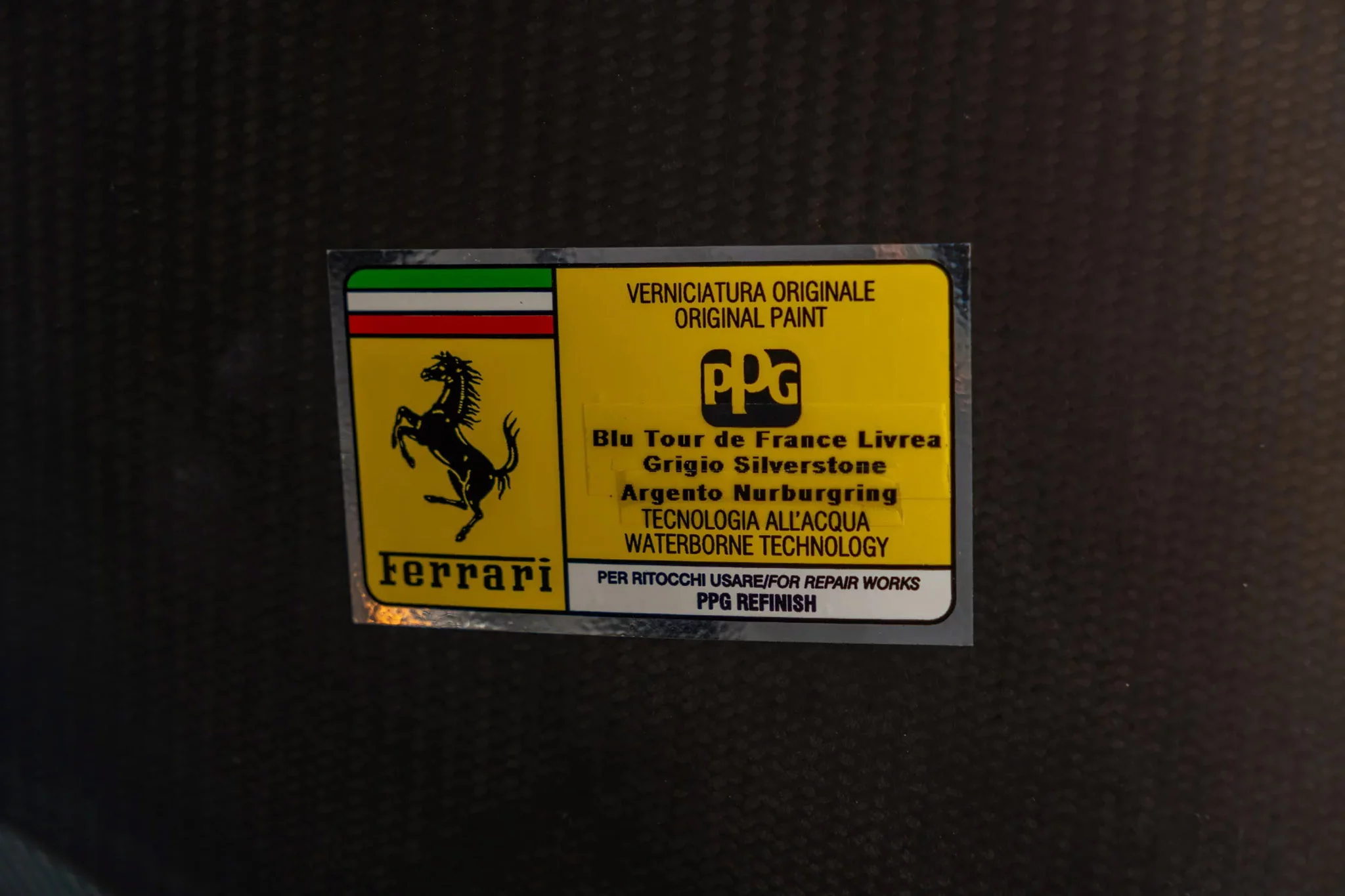 Paint code sticker