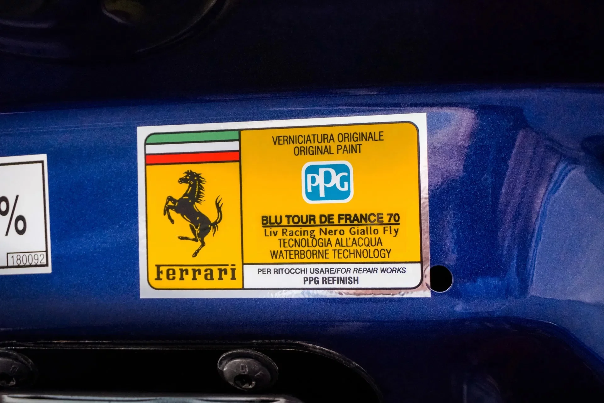 Paint code sticker