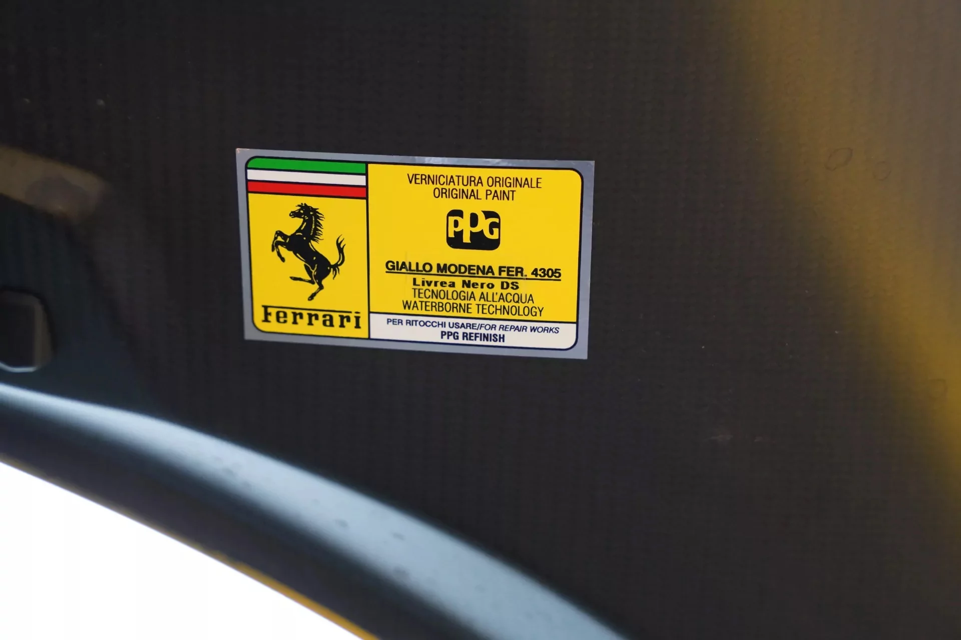 Paint code sticker