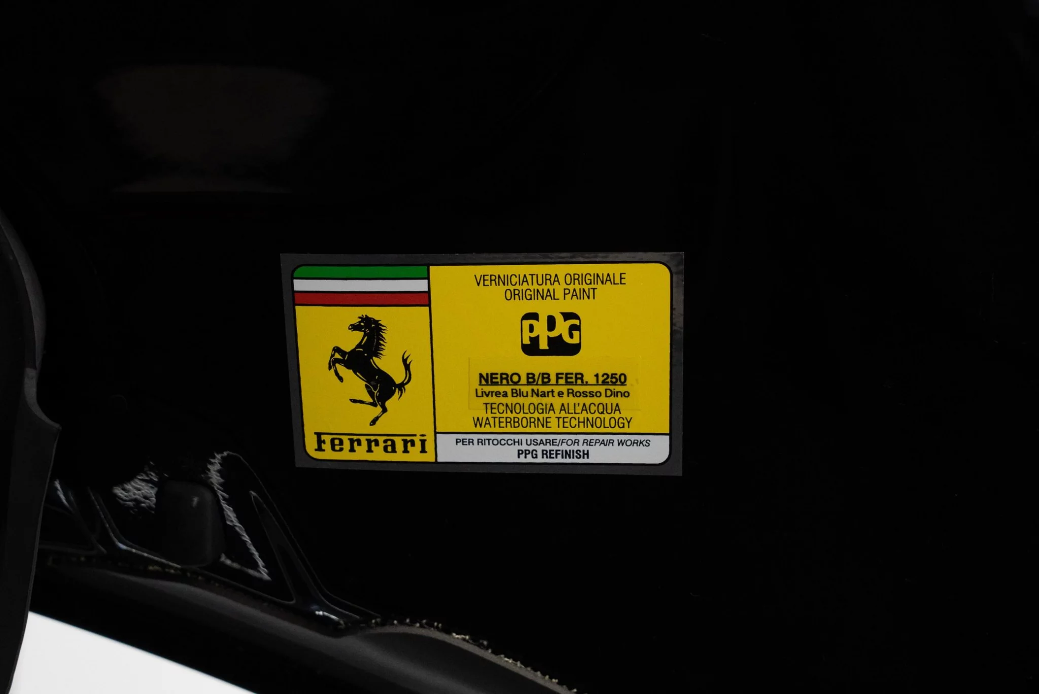 Paint code sticker