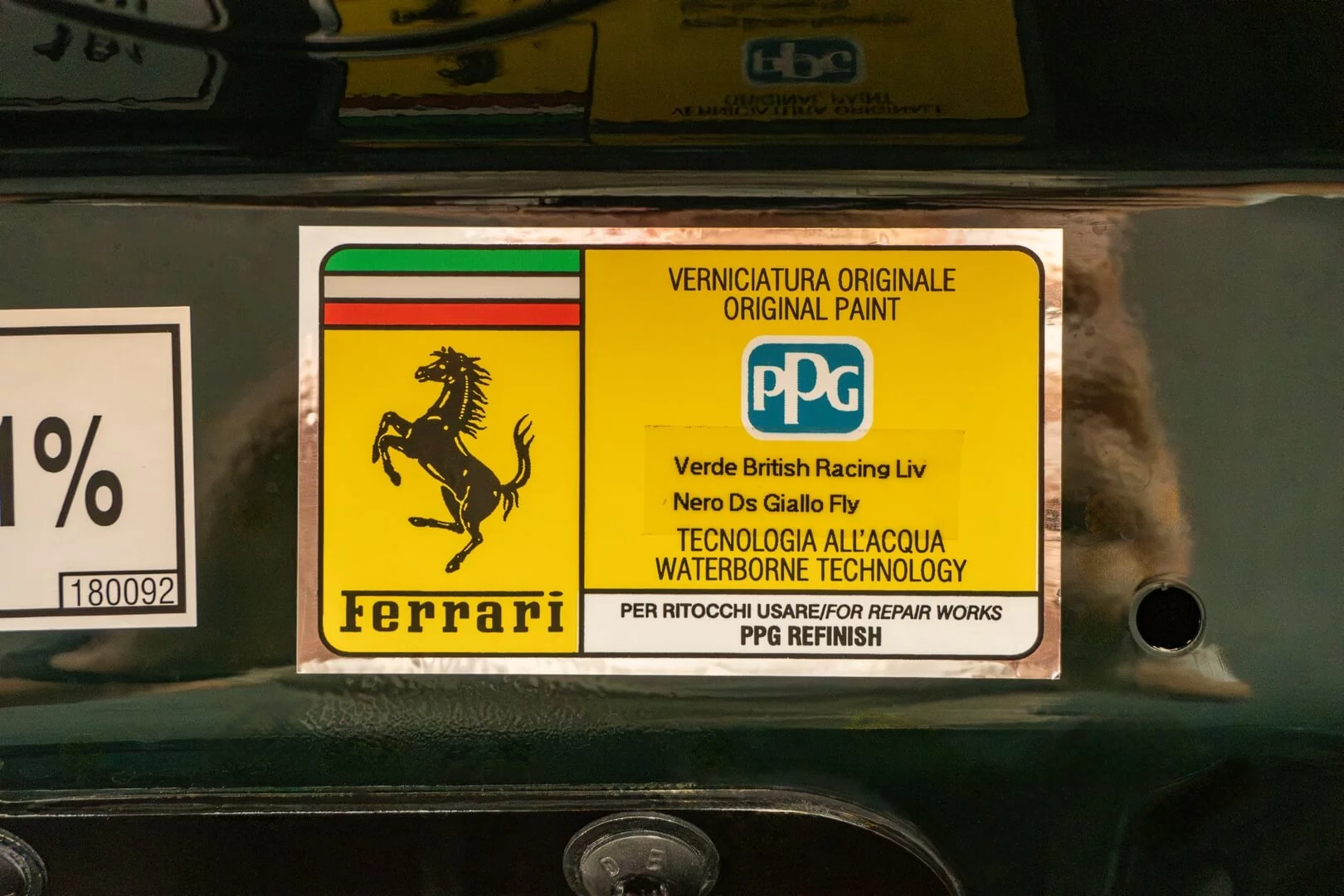 Paint code sticker